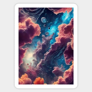 Mystical Nebula Planets Clouds Sticker